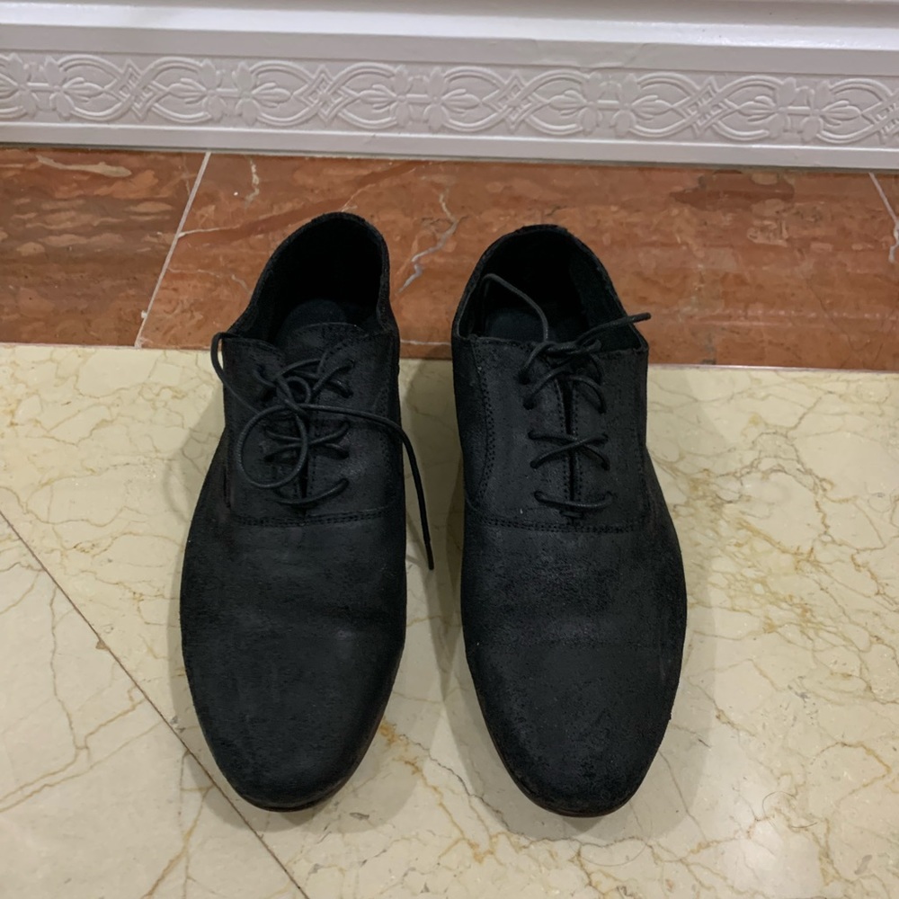 black suede oxfords